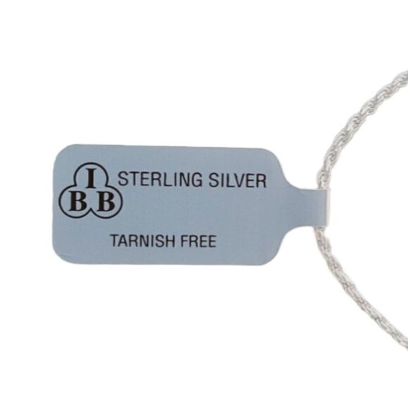 IBB Sterling Silver Diamond Cut Rope Necklace Chain 18" - Picture 4 of 5